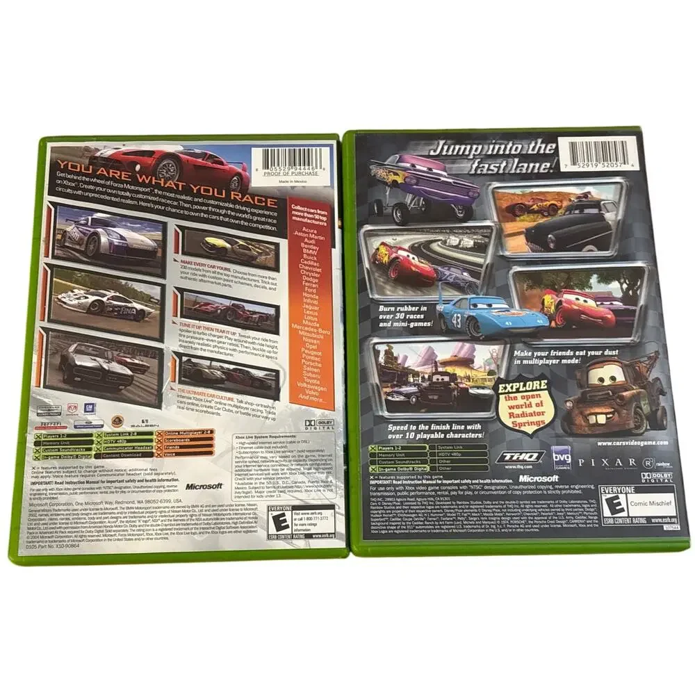 Xbox Racing game bundle 2 games Disney Pixar Cars & Forza Motorsport Microsoft